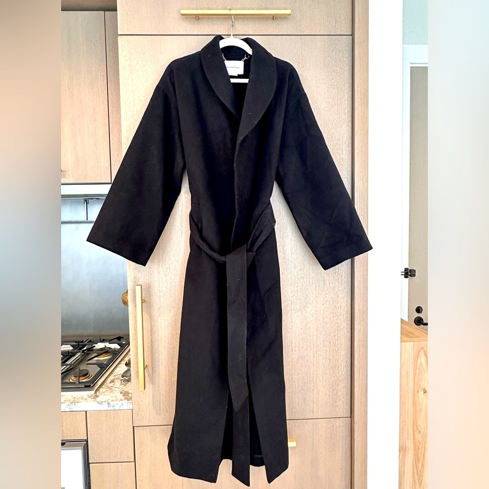 Lovers + Friends Black Woolen Coat